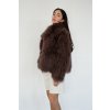 Knitted Fox Jacket Dramatic - COFFEE