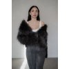 Knitted Fur Jacket - DARK GREY