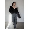 Knitted Fur Jacket - DARK GREY