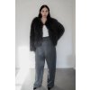 Knitted Fur Jacket - DARK GREY