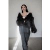 Knitted Fur Jacket - DARK GREY