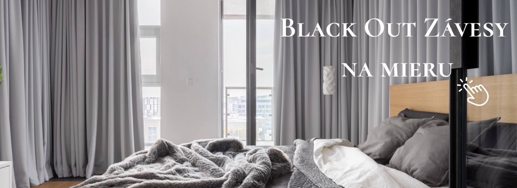 Pre pokojný spánok zatemňovacie závesy v peknej spálni. Ušijeme na mieru vo finetextil
