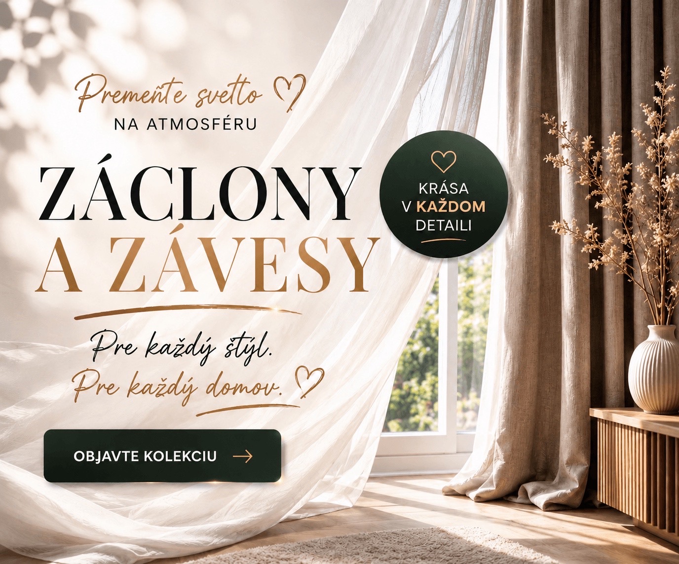 Záclony a závesy ušijeme na mieru pre vás.