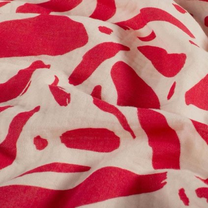 dvojita gazovina muselin ivory abstract dark red