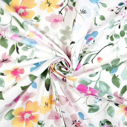 bavlnena-latka-jarne-kvety-ruzovo-zlte-kvety