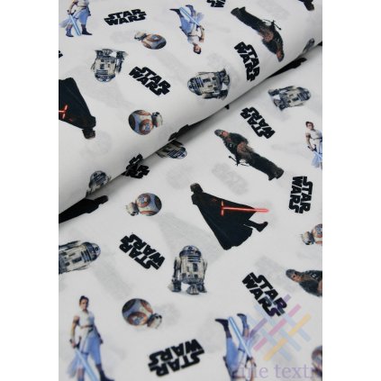 0361.1 bavlnena latka biela star wars r2d2