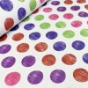 Bavlnená látka piké biela - veľké farebné gule