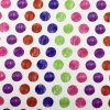Bavlnená látka piké biela - veľké farebné gule