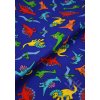 Bavlnená látka modrá - Dinosaurus