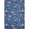 Teplákovina modrá folklór - Ľudové kvety - Digital print