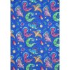Bavlnená látka modrá - Baby Dino