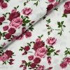 Bavlnená látka biela - Ruže