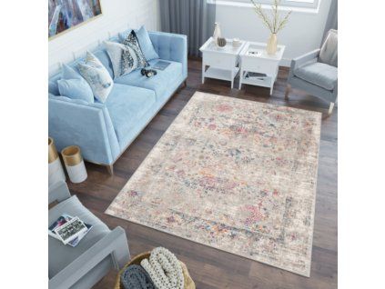 koberec lazur d255a sivy ruzovy 1