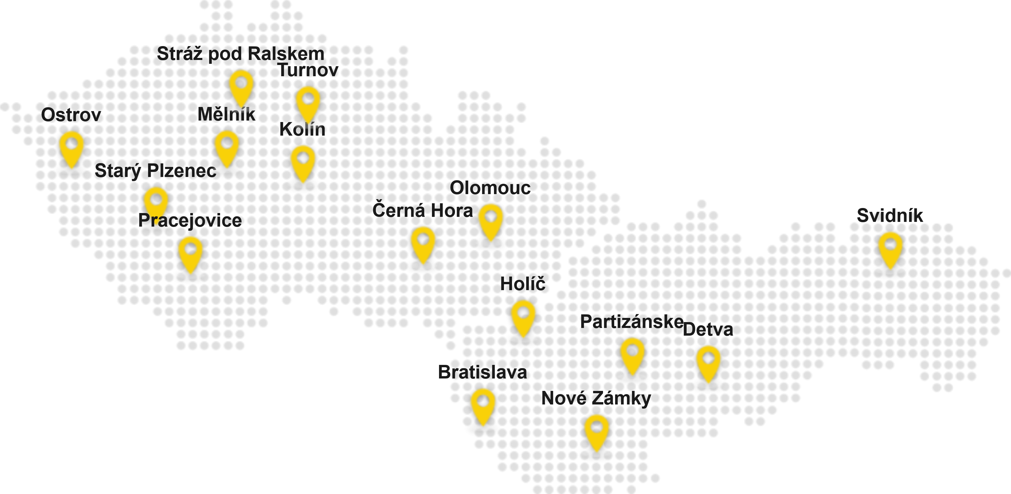 Mapa středisek OMA CZ