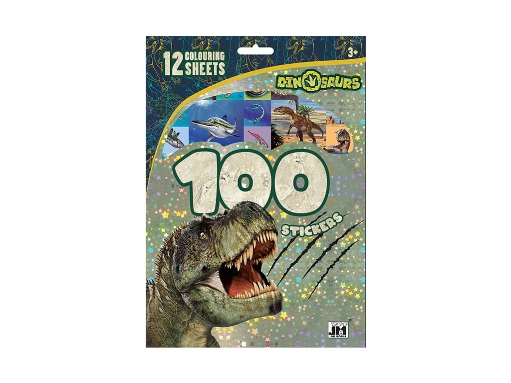 0004164 100 samolepiek s malovankovymi listami dinosaury