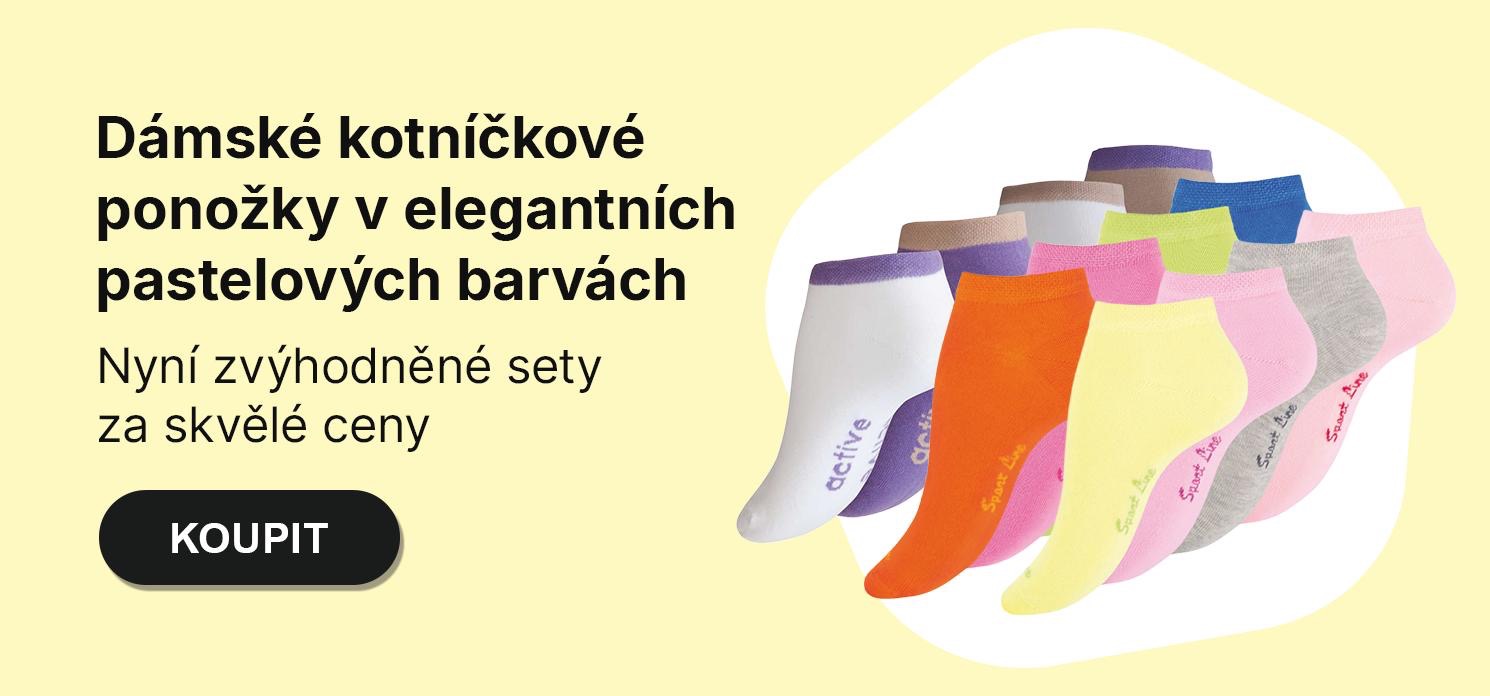 Kotníčkoé ponožky v pastelových barvách