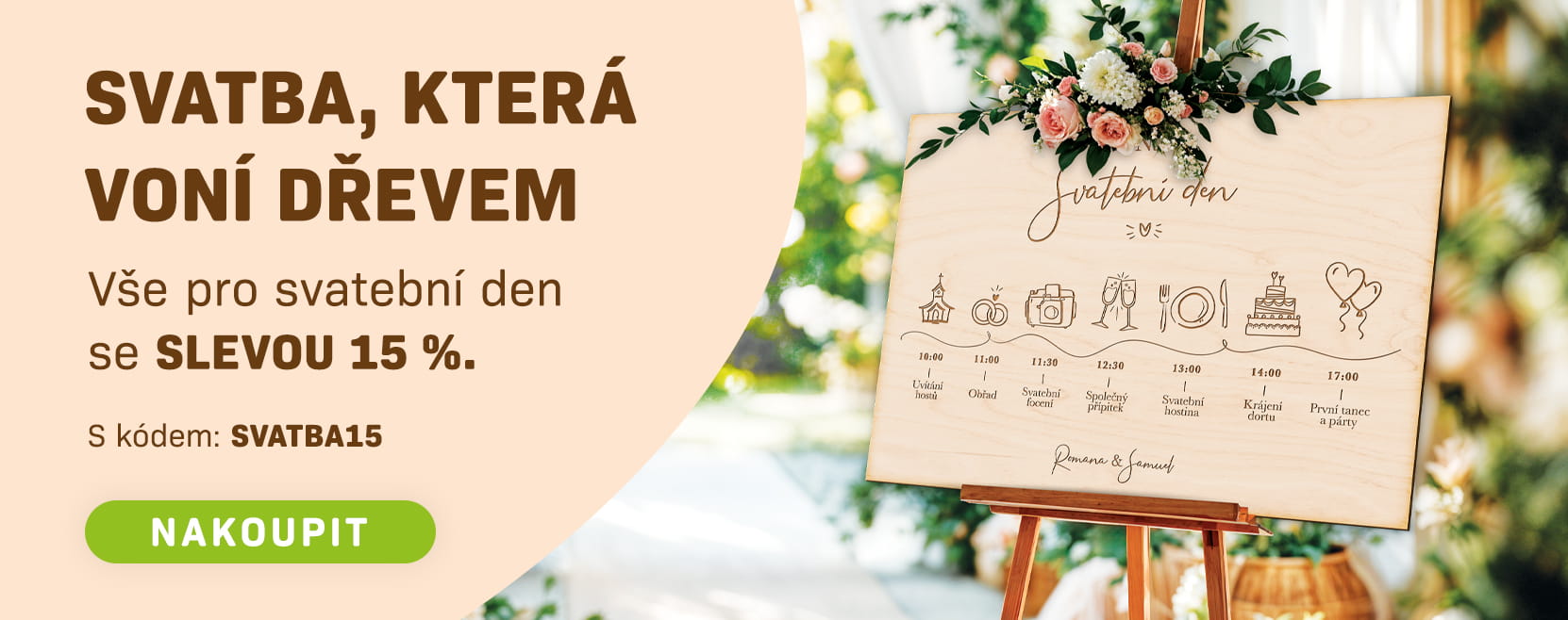 Skvělé dřevěné výrobky na Vaší svatbu