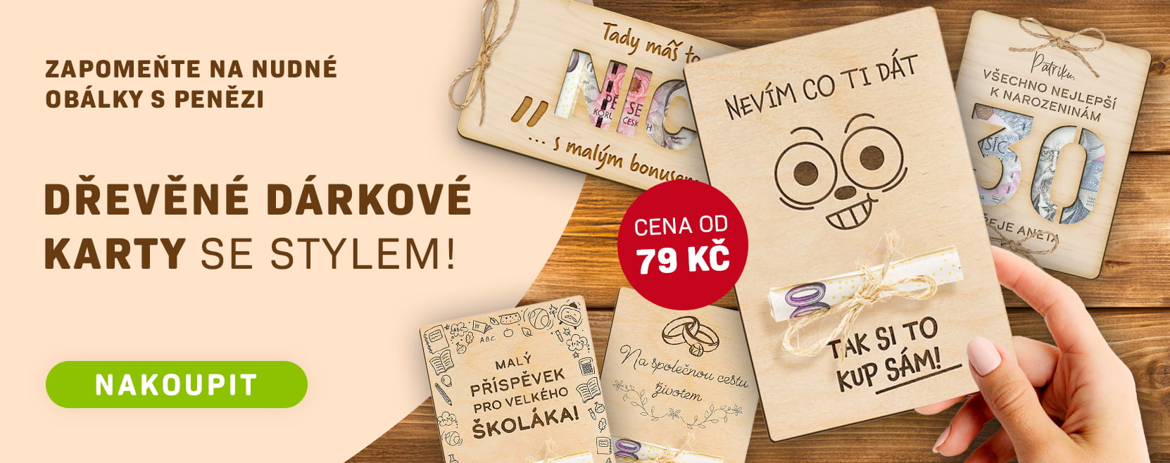 Řekněte to dřevem! Dřevěné dárkové karty!