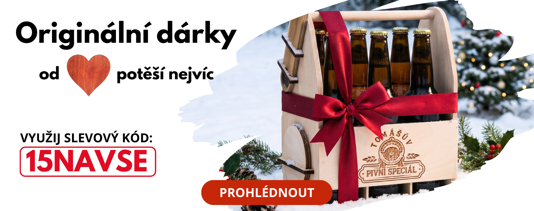 Originální vánoční dárek, nosič na pivo