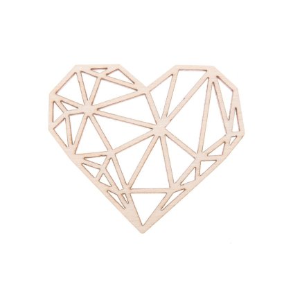 drewniane diamentowe serce 10cm