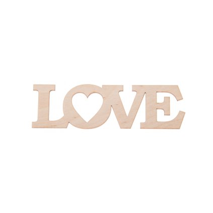 drewniany napis love 3