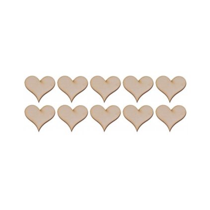 drewniane serce 2 1x1 cm 10 szt