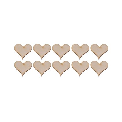 drewniane serce 2 3x3 cm 10 szt