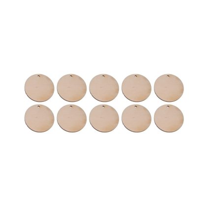 drewniane kolko zawieszka 4x4cm 10szt
