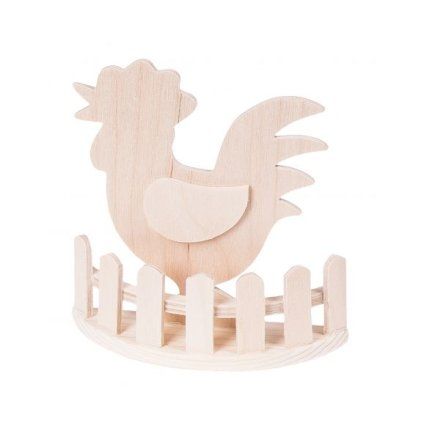 drewniany kogut za plotkiem