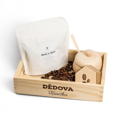 Dárkový set s podnosem a kávou – DĚDOVA KÁVIČKA