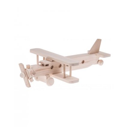 drewniany samolot dwuplatowiec zabawka