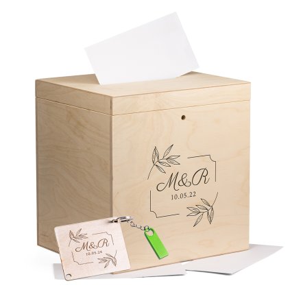 Dřevěný box XXL se zámkem na přání + klíčenka s kovovým mini USB flash diskem 16 GB  + KLÍČEK ZDARMA