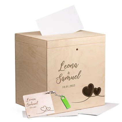 Dřevěný box XXL se zámkem na přání + klíčenka s kovovým mini USB flash diskem 16 GB  + KLÍČEK ZDARMA