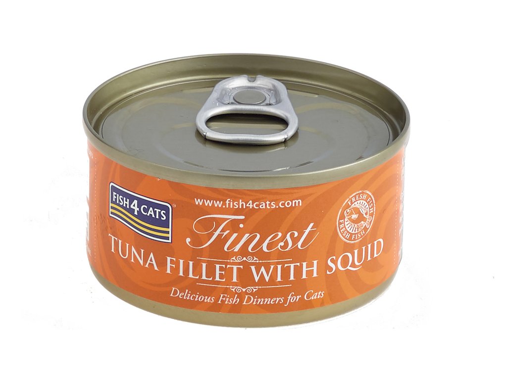 FISH4CATS Konzerva pro kočky Finest tuňák s olihní 70 g