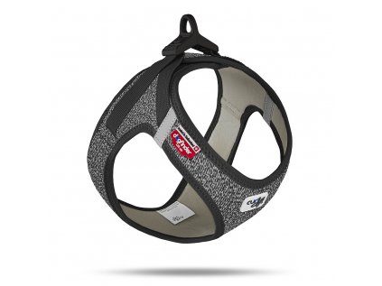 CURLI Postroj pro psy se sponou Merino vlna Black M, 6-9 kg