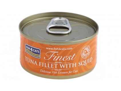 FISH4CATS Konzerva pro kočky Finest tuňák s olihní 70 g