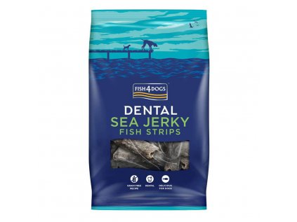 FISH4DOGS Pamlsky pro psy  DENTAL SEA mořská ryba - proužky  500 g