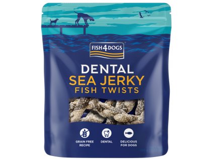 FISH4DOGS Pamlsky pro psy DENTAL SEA mořská ryba - závitky 100 g