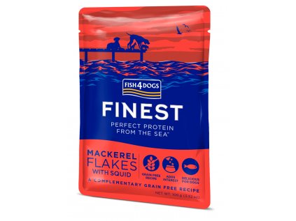 FISH4DOGS Kapsička pro psy Finest makrela s olihní 100 g