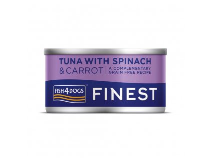 FISH4DOGS Konzerva pro psy Finest tuňák s mrkví a špenátem 85 g