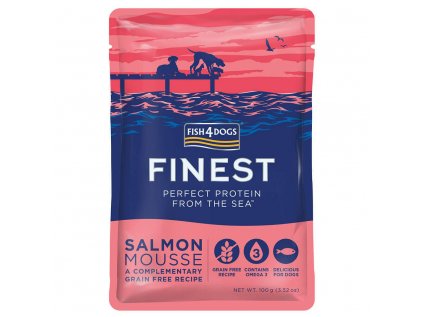 FISH4DOGS Lahodná kapsička pro psy 99 % lososa 100 g