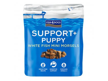 FISH4DOGS Pamlsky pro štěňátka SUPPORT+ podpora trávení bílá ryba s prebiotiky 150 g