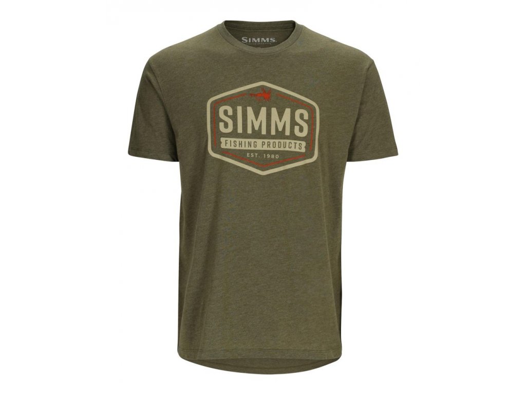 Simms Fly Patch T-Shirt Military Heather - Fishax