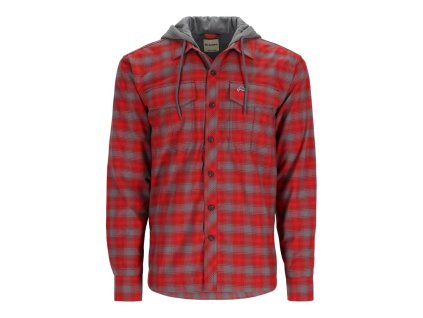 simms coldweather hoody auburn red mc plaid