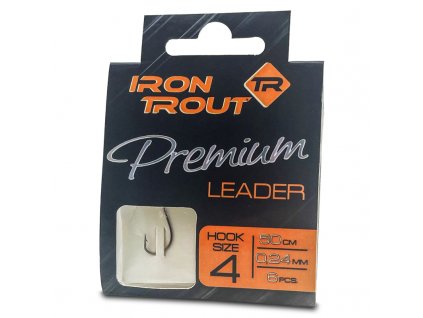 Iron trout návazec Premium Leader 50 cm/0,20 mm, vel. 8, 6 ks