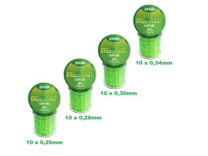 ZFISH Trade Pack Vlasec Green Cast 1000m - 40 ks