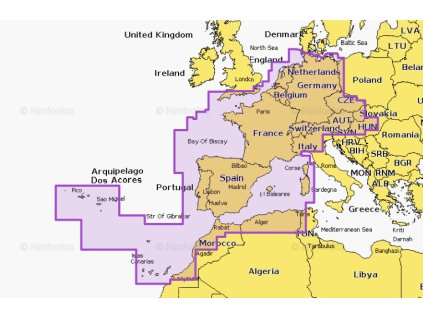 Navionics+ Střední a Západní Evropa