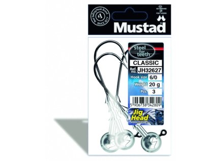 JH32627-1/0-5g, Jighead, 5ks, Mustad vel. 12/0, 20g, barva black nickel, 3ks