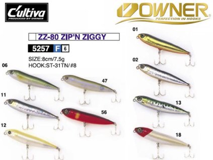 Vobler Owner ZIP´N Ziggy ZZ-80 plávajúci 8cm