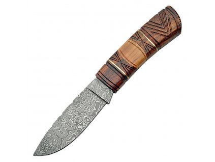 Nôž s pevnou čepeľou DAMASCUS CARVED